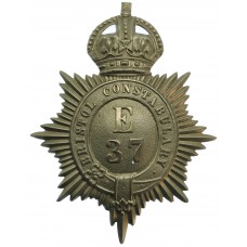 Bristol Constabulary White Metal Helmet Plate - King's Crown (E 37)