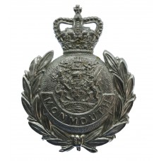 Monmouthshire Constabulary Small Wreath Helmet Plate - Queen's Crown
