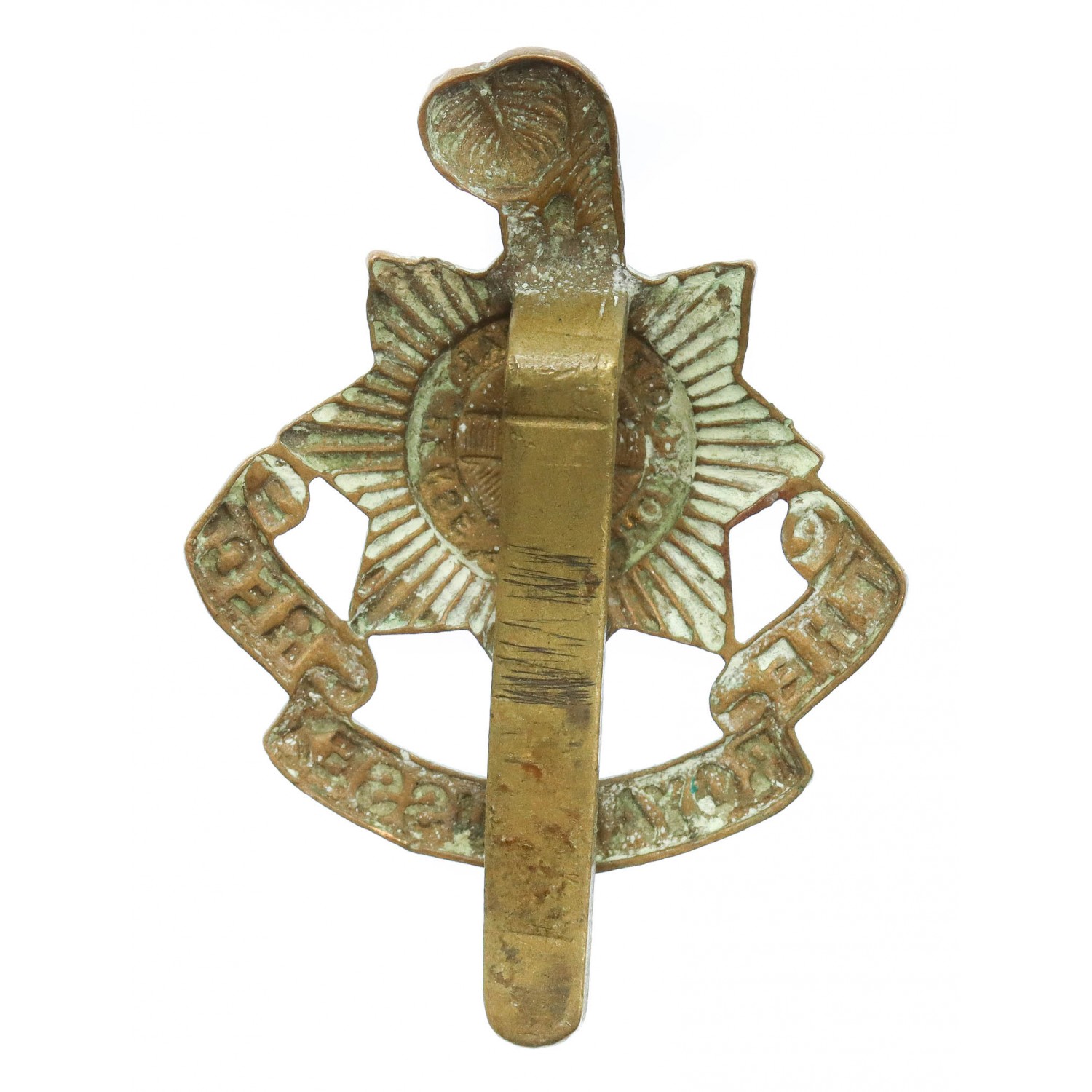 Royal Sussex Regiment WWI All Brass Economy Cap Badge