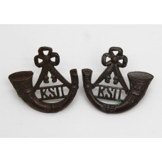 Pair of King's Shropshire Light Infantry (K.S.L.I.) Officer's Service Dress Collar Badges