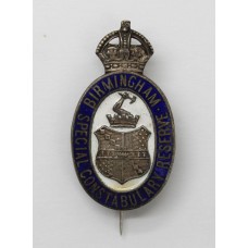 Birmingham Special Constabulary Reserve Enamelled Lapel Badge - King's Crown