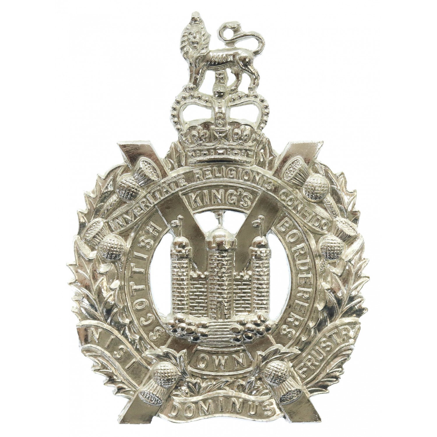 King's Own Scottish Borderers (K.O.S.B.) Anodised (Staybrite) Cap Badge