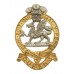 The Queen's Regiment Officer's Silvered & Gilt Cap Badge