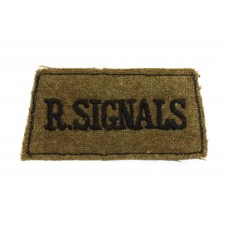 Royal Corps of Signals (R. SIGNALS) Cloth Slip On Shoulder Title