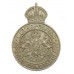 Metropolitan Police Special Constabulary White Metal Cap Badge - King's Crown