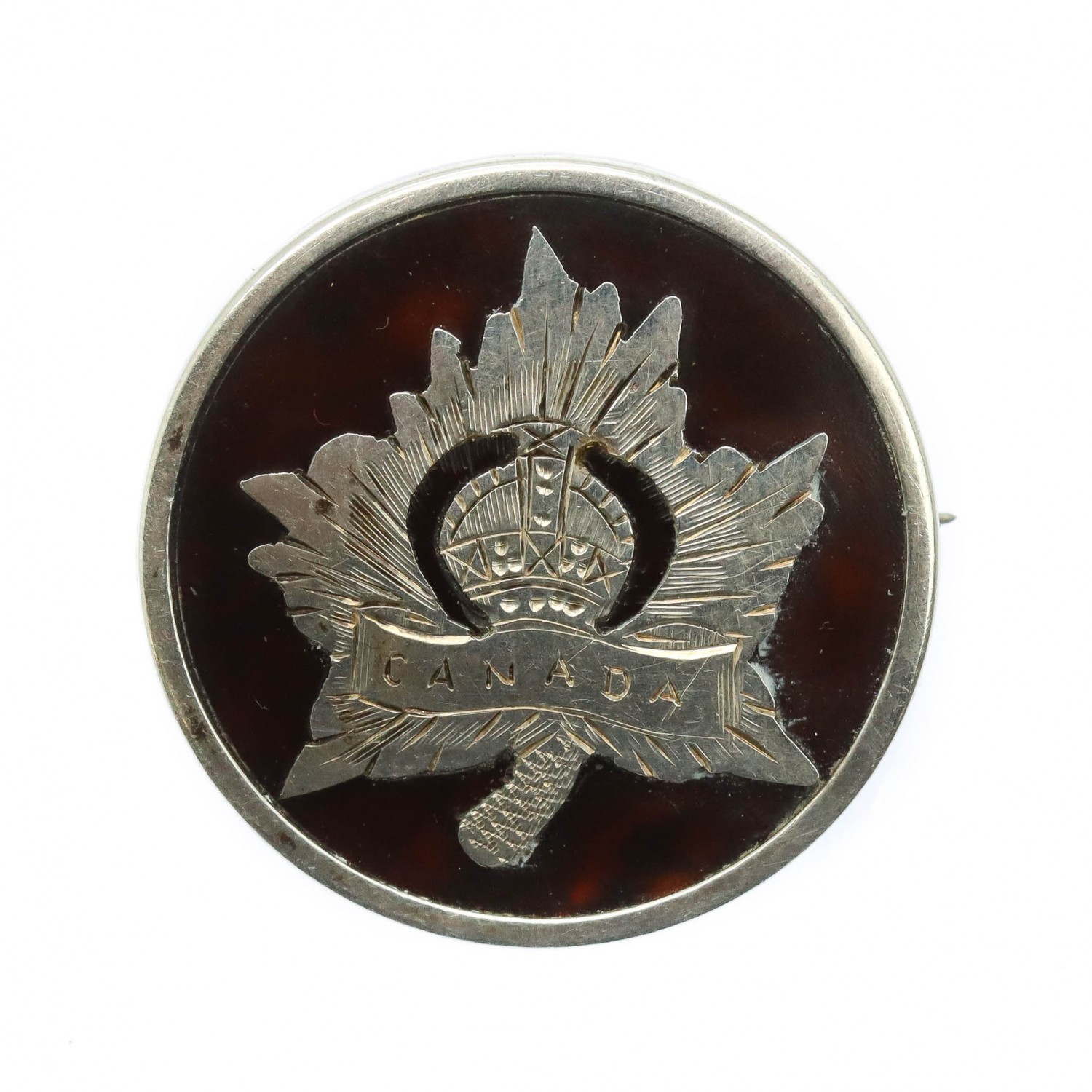 WW1 Canadian Military Forces Sterling Silver & Tortoiseshell Sweetheart ...