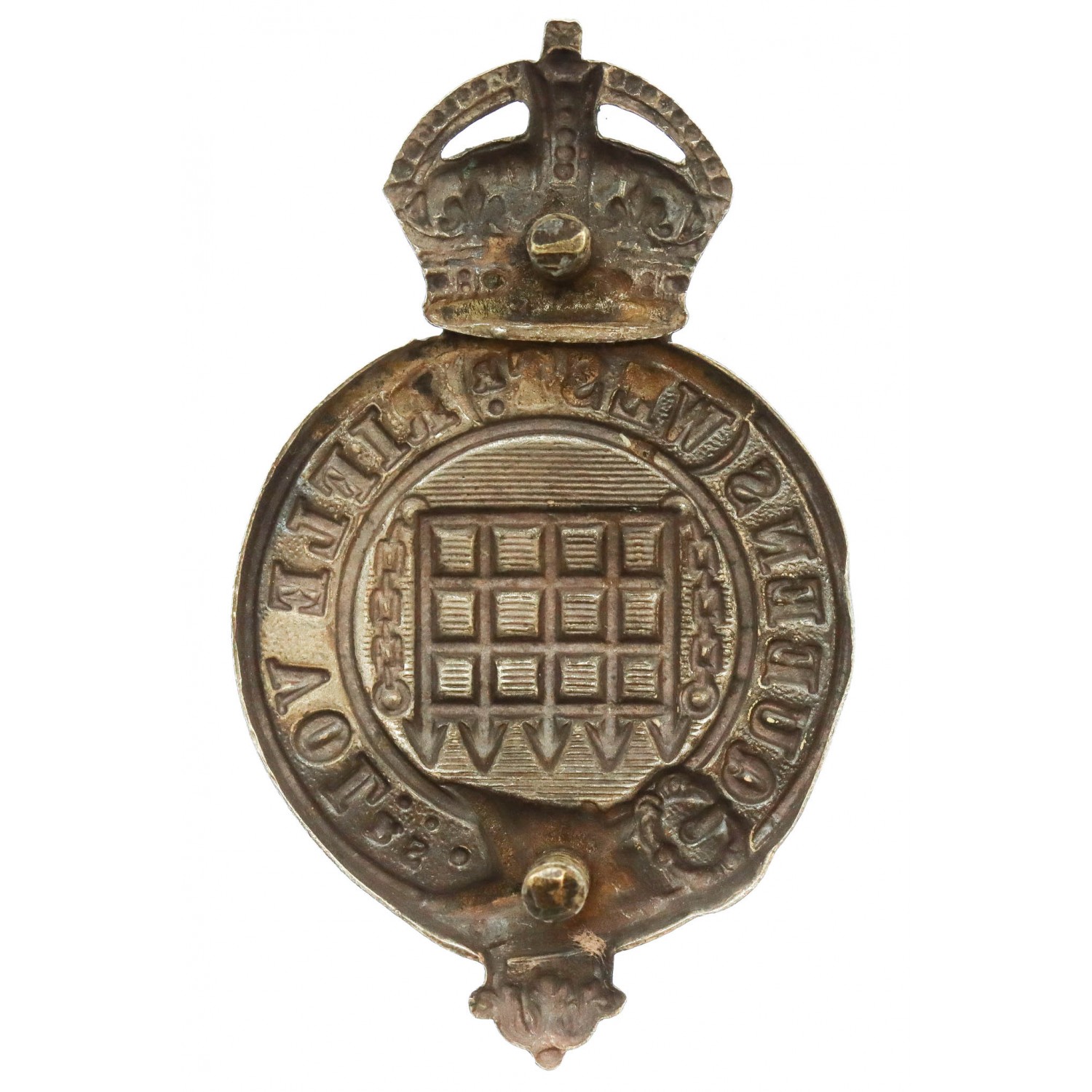 Queen's Westminster Rifle Volunteers Pouch Badge - King's Crown