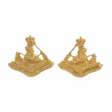Pair of Rhodesia British South Africa Police Officer's Mess Dress Collar Badges - Queen's Crown