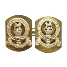Pair of 14th/20th Hussars Anodised (Staybrite) Collar Badges