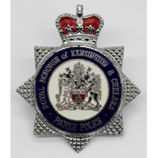 Royal Borough of Kensington & Chelsea Parks Police Enamelled Cap Badge - Queen's Crown