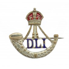 Durham Light Infantry (D.L.I.) Enamelled Sweetheart Brooch - King's Crown