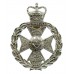 Royal Green Jackets White Metal Cap Badge - Queen's Crown