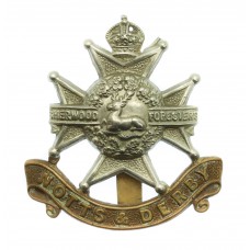 Notts & Derby Regiment (Sherwood Foresters) Cap Badge - King's Crown