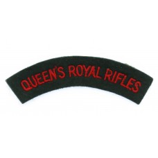 Queen's Royal Rifles (QUEEN'S ROYAL RIFLES) Cloth Shoulder Title