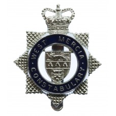 West Mercia Constabulary Enamelled Cap Badge - Queen's Crown