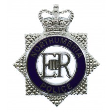 Northumbria Police Senior Officer's Enamelled Cap Badge - Queen's Crown