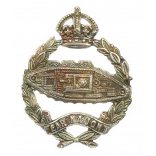 Royal Tank Regiment Officer's Sterling Silver Cap Badge - King's Crown