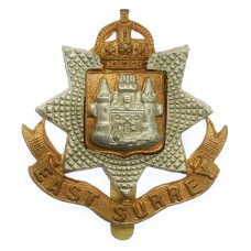 East Surrey Regiment Cap Badge - King's Crown