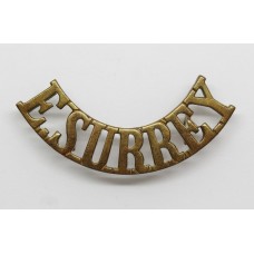 East Surrey Regiment (E.SURREY) Brass Shoulder Title