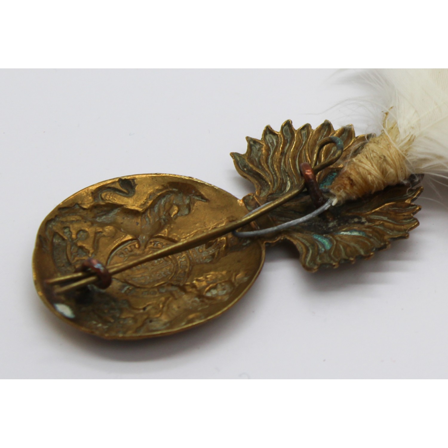 Royal Scots Fusiliers Cap Badge with Feather Hackle/Plume