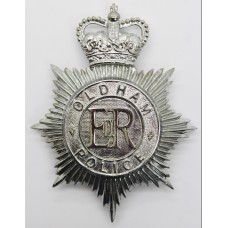 Oldham Borough Police Helmet Plate - Queens Crown