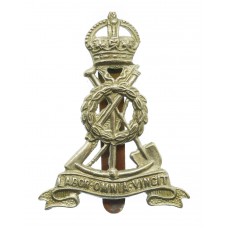 Royal Pioneer Corps White Metal Cap Badge - King's Crown