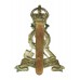 Royal Pioneer Corps White Metal Cap Badge - King's Crown