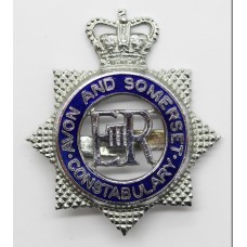 Avon and Somerset Constabulary Senior Officer's Enamelled Cap Badge - Queen's Crown