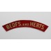 Bedfordshire & Hertfordshire Regiment (BEDFS. AND HERTS) WW2 Printed Shoulder Title