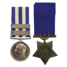 Egypt Medal (Clasps - Suakin 1885, Tofrek) and 1884-6 Khedives Star - Pte. T. Jones, Royal Marine Light Infantry