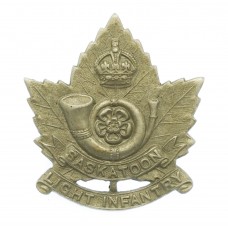 Canadian Saskatoon Light Infantry Cap Badge - King's Crown