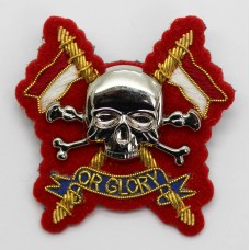 Royal Lancers Officer's Metal & Bullion Cap Badge (Red Backing)