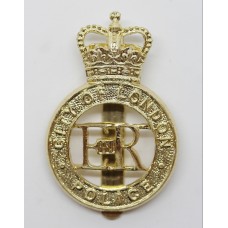 City of London Police Anodised (Staybrite) Cap Badge - Queen's Crown