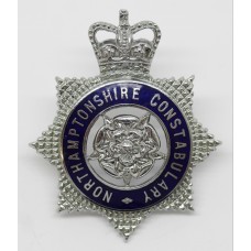 Northamptonshire Constabulary Senior Officer's Enamelled Cap Badge - Queen's Crown