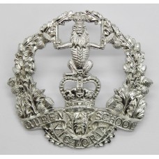 Queen Victoria School O.T.C. Dunblane Anodised (Staybrite) Cap Badge - Queen's Crown