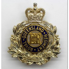 Australian Royal Queensland Regiment Anodised (Staybrite) Hat Badge