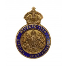 Metropolitan Special Constabulary Enamelled Cap/Lapel Badge - King's Crown