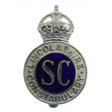 Lincolnshire Special Constabulary Enamelled Cap Badge - King's Crown