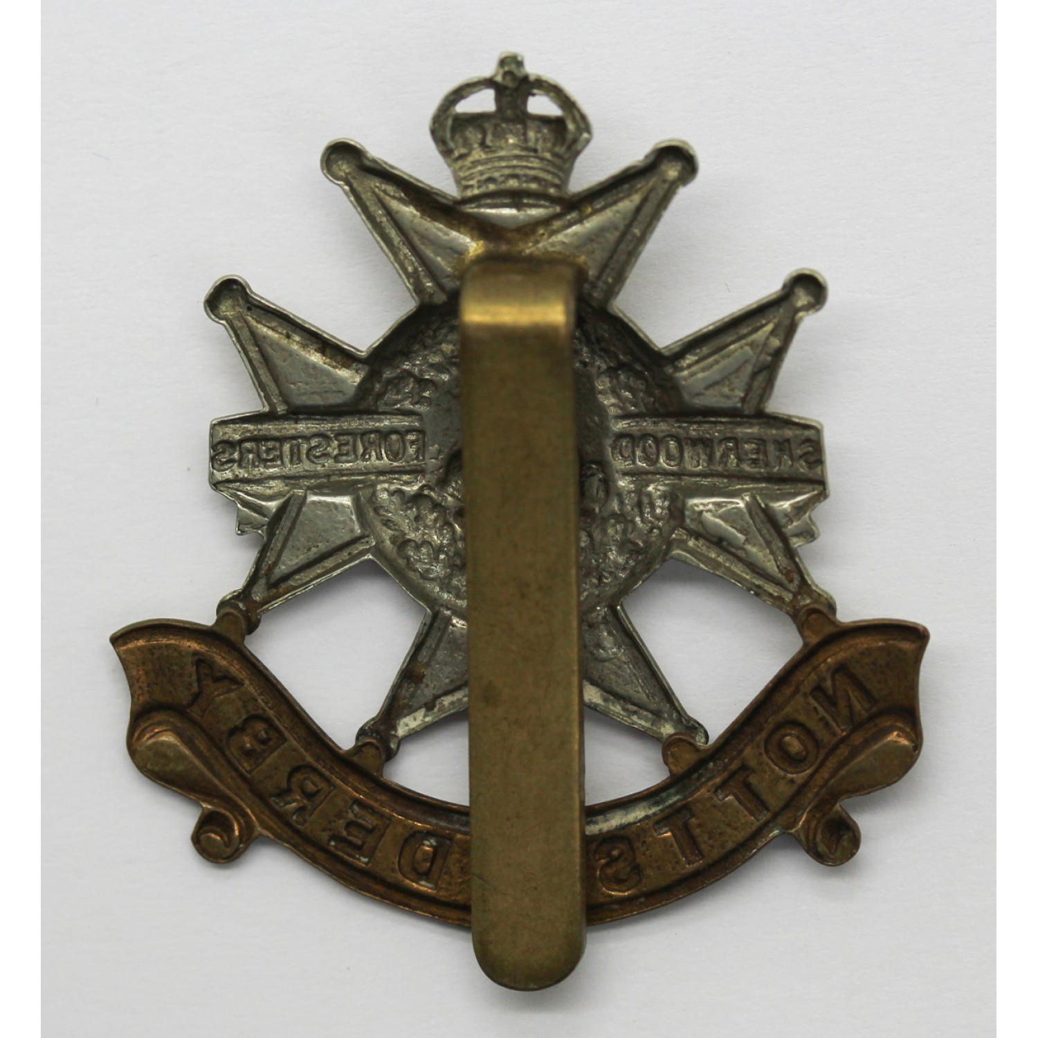 Notts & Derby Regiment (Sherwood Foresters) Cap Badge - King's Crown