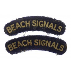 Scarce Pair of WW2 Beach Signals Cloth Shoulder Titles
