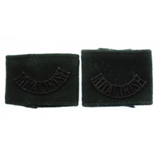 Pair of Royal Irish Regiment(ROYAL IRISH) Black Anodised (Staybrite) Shoulder Titles