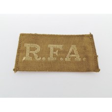 WW1 Royal Field Artillery (R.F.A.) Cloth Slip On Shoulder Title