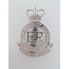 Royal Military Academy Sandhurst Anodised (Staybrite) Cap Badge - Queen's Crown