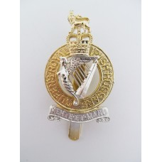 Queen's Royal Irish Hussars Anodised (Staybrite) Cap Badge - Queen's Crown