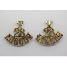 Pair of 28th Bn (Artist Rifles) London Regiment (T/28/LONDON) Shoulder Titles