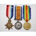 WW1 1914 Mons Star Medal Trio - J. Bacon, Sto. Cl.1., Nelson Battalion, Royal Naval Division - Wounded at Gallipoli