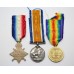 WW1 1914 Mons Star Medal Trio - J. Bacon, Sto. Cl.1., Nelson Battalion, Royal Naval Division - Wounded at Gallipoli