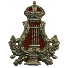 British Army Bandmaster's Musician White Metal Arm Badge - King's