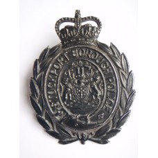 Stockport Borough Police Night Helmet Plate - Queen's Crown