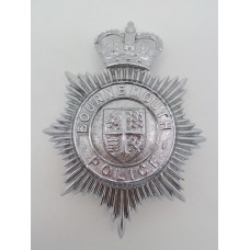 Bournemouth Borough Police Helmet Plate - Queen's Crown